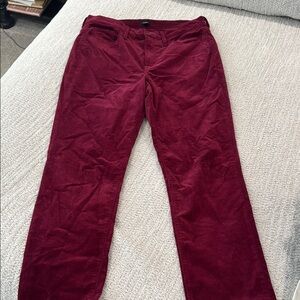 J. Crew Red Corduroy Pants Straight-Leg Design